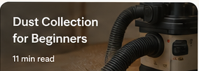 Dust collection hose in a woodshop