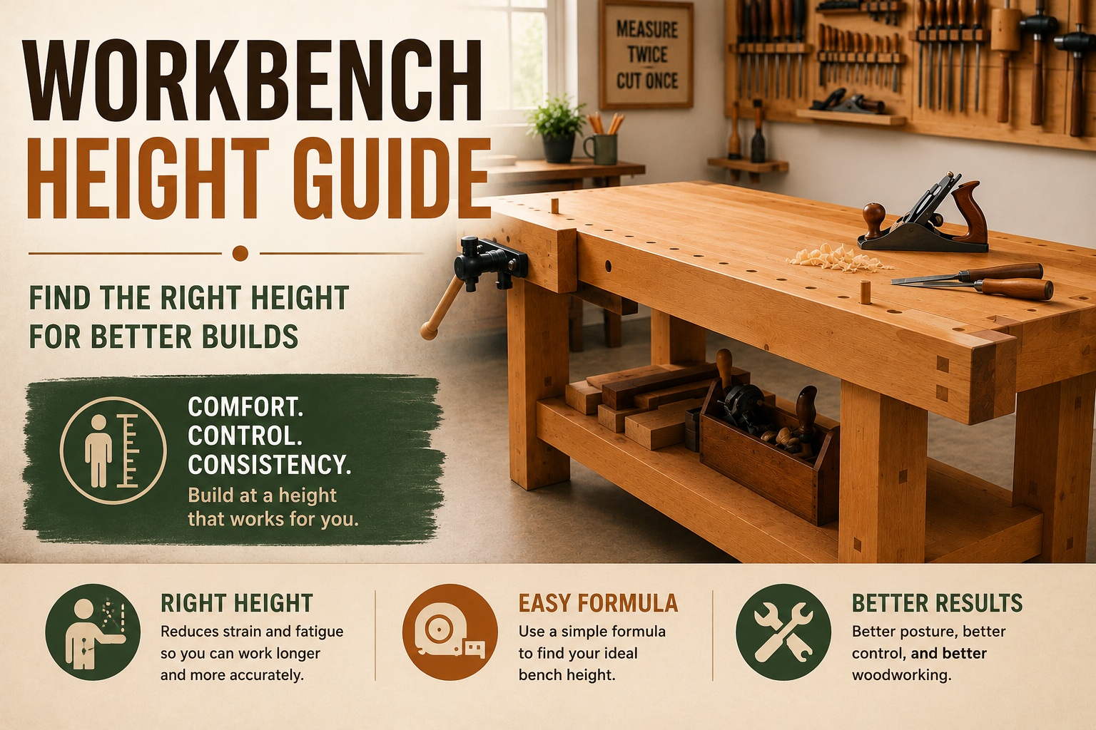 Workbench in a woodworking shop
